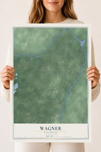 Map of Wagner, Wisconsin, 18 x 24 inch unframed archival matte print