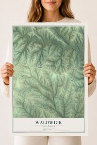 Map of Waldwick, Wisconsin, 18 x 24 inch unframed archival matte print