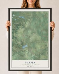 Map of Warren, St. Croix County, Wisconsin, 24 x 36 inch print in a black wood frame