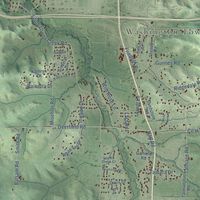 Second close-up of the map of Washington, Eau Claire County, Wisconsin print showing more streets and buildings