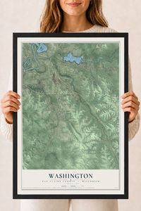 Map of Washington, Eau Claire County, Wisconsin, 18 x 24 inch print in a black wood frame