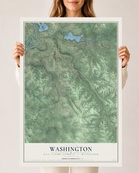 Map of Washington, Eau Claire County, Wisconsin, 24 x 36 inch unframed archival matte print