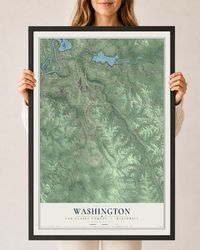 Map of Washington, Eau Claire County, Wisconsin, 24 x 36 inch print in a black wood frame