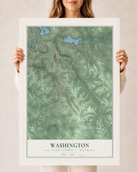 Map of Washington, Eau Claire County, Wisconsin, 24 x 36 inch print in a white wood frame