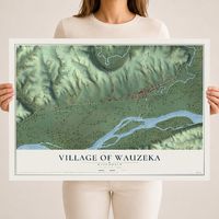 Map of Wauzeka, Wisconsin, 18 x 24 inch unframed archival matte print