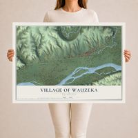Map of Wauzeka, Wisconsin, 24 x 36 inch unframed archival matte print