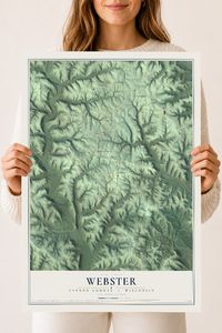 Map of Webster, Vernon County, Wisconsin, 18 x 24 inch unframed archival matte print