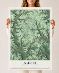 Map of Webster, Vernon County, Wisconsin, 24 x 36 inch unframed archival matte print