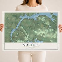 Map of West Point, Wisconsin, 18 x 24 inch unframed archival matte print