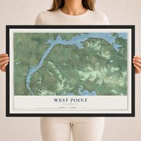 Map of West Point, Wisconsin, 18 x 24 inch print in a black wood frame