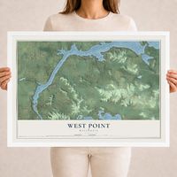 Map of West Point, Wisconsin, 18 x 24 inch print in a white wood frame