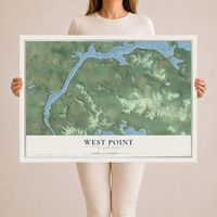 Map of West Point, Wisconsin, 24 x 36 inch unframed archival matte print