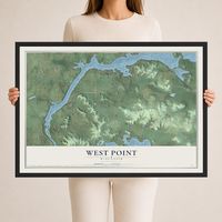 Map of West Point, Wisconsin, 24 x 36 inch print in a black wood frame