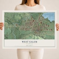 Map of West Salem, Wisconsin, 18 x 24 inch unframed archival matte print