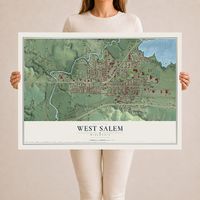 Map of West Salem, Wisconsin, 24 x 36 inch unframed archival matte print