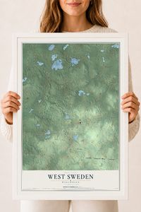 Map of West Sweden, Wisconsin, 18 x 24 inch print in a white wood frame