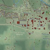Second close-up of the map of Weston, Wisconsin print showing more streets and buildings