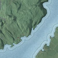 Second close-up of the map of Westport, New York print showing more streets and buildings