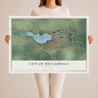 Map of Weyauwega, Wisconsin, 24 x 36 inch unframed archival matte print