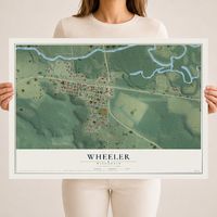 Map of Wheeler, Wisconsin, 18 x 24 inch unframed archival matte print