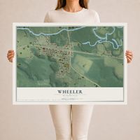 Map of Wheeler, Wisconsin, 24 x 36 inch unframed archival matte print