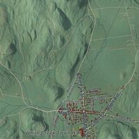 Close-up of the map of White Creek, New York print showing street and building detail