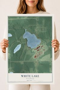 Map of White Lake, Wisconsin, 18 x 24 inch unframed archival matte print