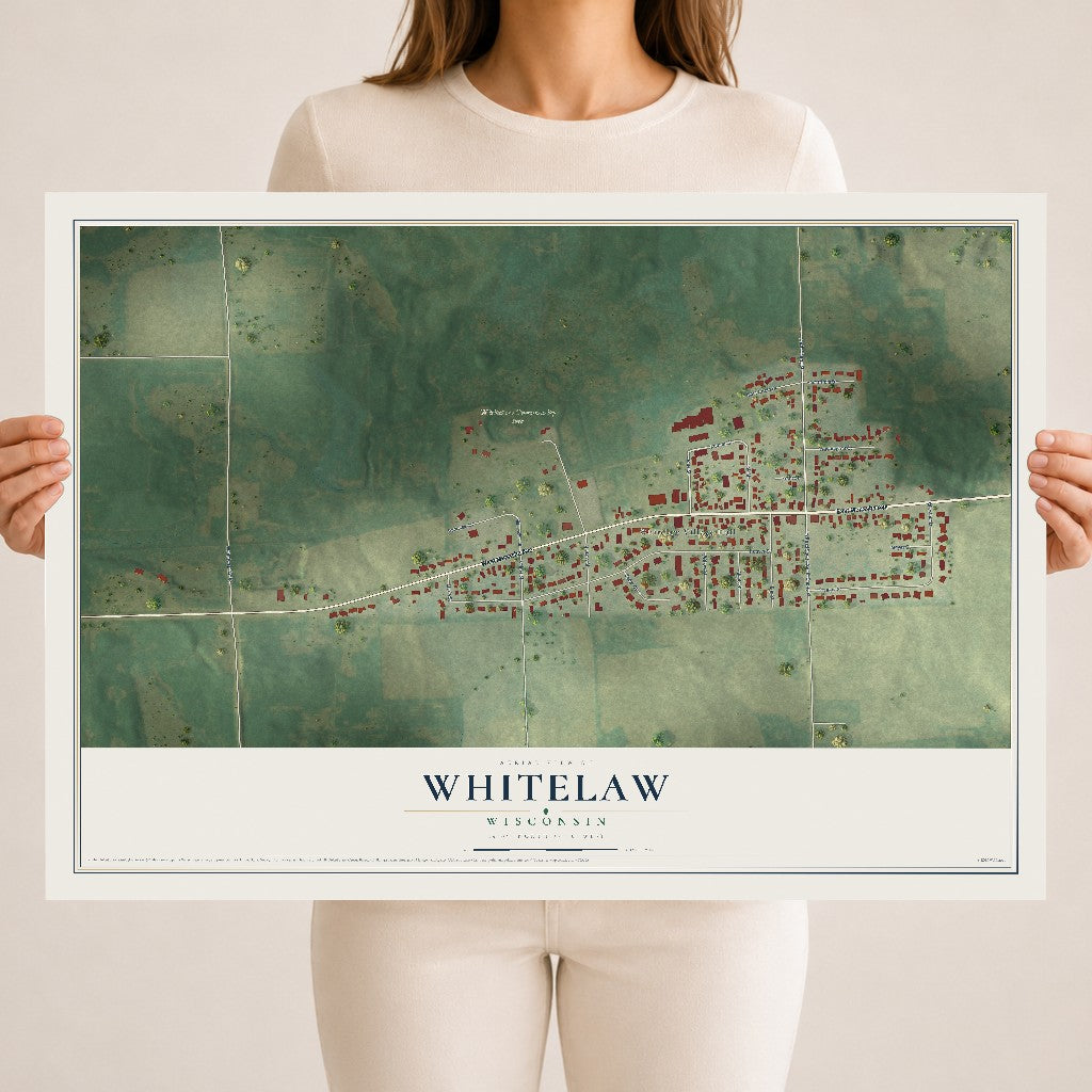 Map of Whitelaw, Wisconsin, 18 x 24 inch unframed archival matte print