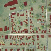 Close-up of the map of Whitelaw, Wisconsin print showing street and building detail