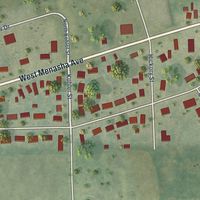 Second close-up of the map of Whitelaw, Wisconsin print showing more streets and buildings