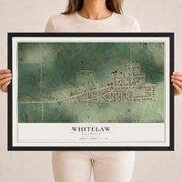 Map of Whitelaw, Wisconsin, 18 x 24 inch print in a black wood frame