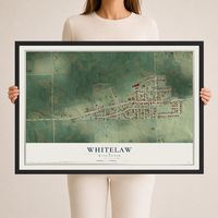 Map of Whitelaw, Wisconsin, 24 x 36 inch print in a black wood frame