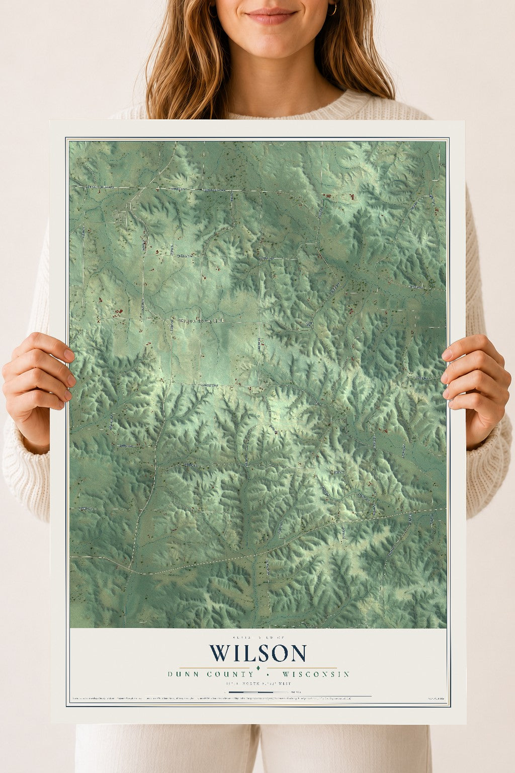 Map of Wilson, Dunn County, Wisconsin, 18 x 24 inch unframed archival matte print