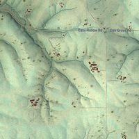 Second close-up of the map of Wingville, Wisconsin print showing more streets and buildings