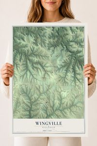 Map of Wingville, Wisconsin, 18 x 24 inch unframed archival matte print