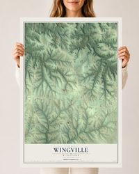 Map of Wingville, Wisconsin, 24 x 36 inch unframed archival matte print