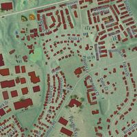 Close-up of the map of Woodbury, Nassau County, New York print showing street and building detail