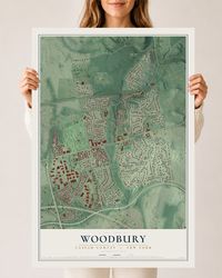 Map of Woodbury, Nassau County, New York, 24 x 36 inch unframed archival matte print