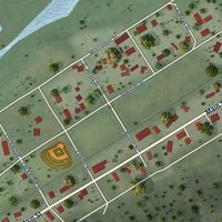 Close-up of the map of Woodman, Wisconsin print showing street and building detail