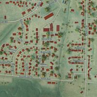 Close-up of the map of Woodville, St. Croix County, Wisconsin print showing street and building detail