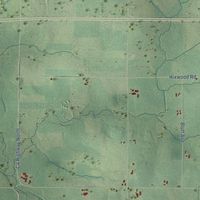 Close-up of the map of Worden, Wisconsin print showing street and building detail