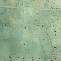 Second close-up of the map of Worden, Wisconsin print showing more streets and buildings