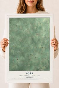 Map of York, Clark County, Wisconsin, 18 x 24 inch print in a white wood frame