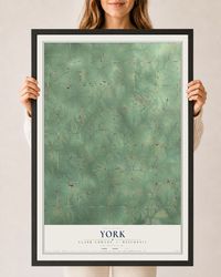 Map of York, Clark County, Wisconsin, 24 x 36 inch print in a black wood frame