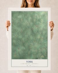 Map of York, Clark County, Wisconsin, 24 x 36 inch print in a white wood frame