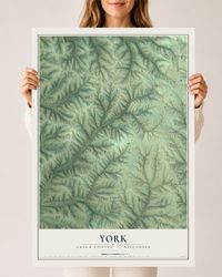 Map of York, Green County, Wisconsin, 24 x 36 inch unframed archival matte print
