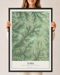 Map of York, Green County, Wisconsin, 24 x 36 inch print in a black wood frame