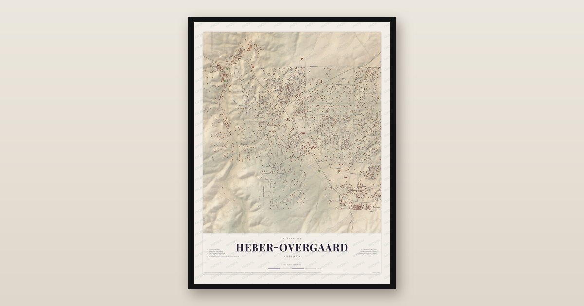Map of Heber-Overgaard, Arizona in 2026 - KNOWOL