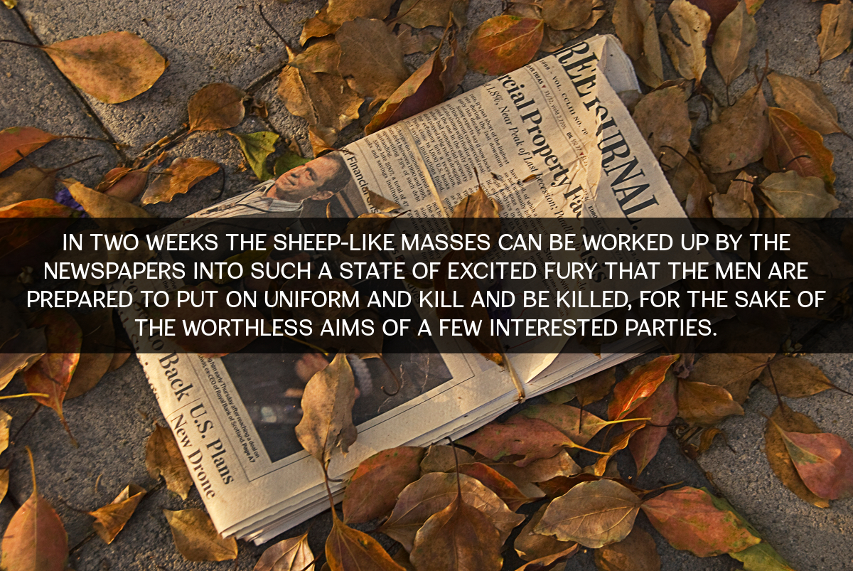Albert Einstein on controlling the sheep-like masses