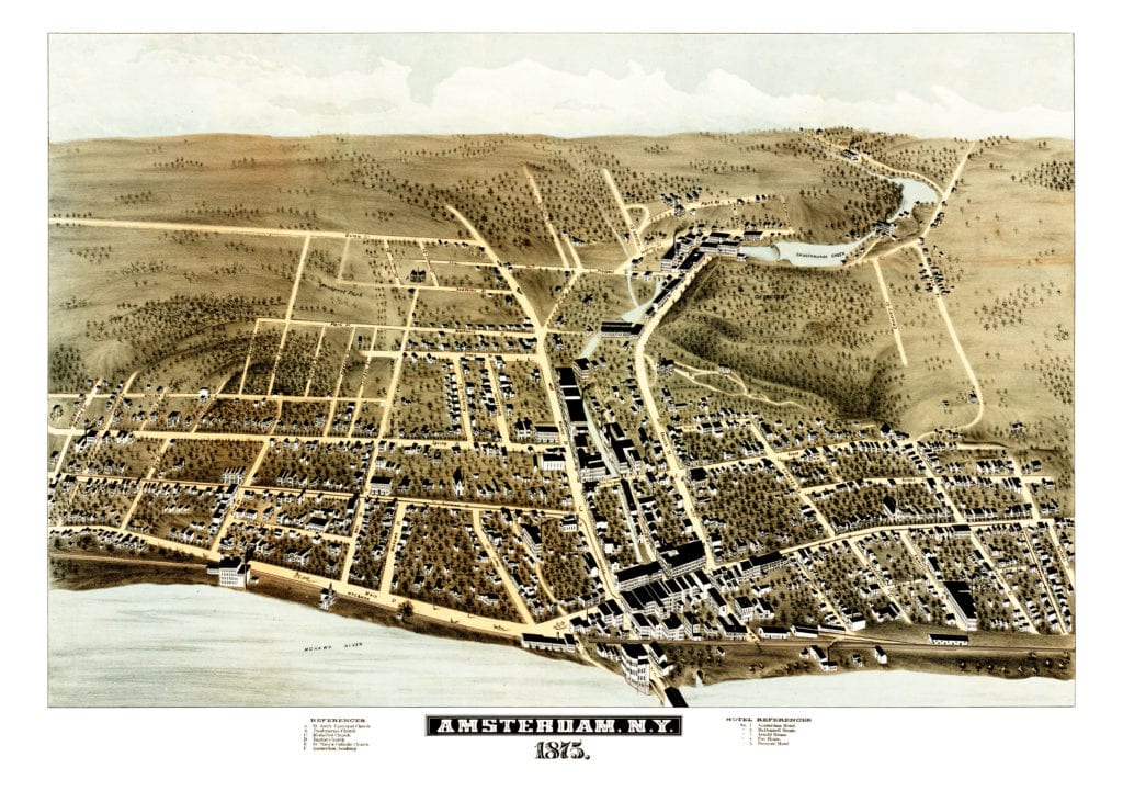 This is what Amsterdam, New York looked like in 1875